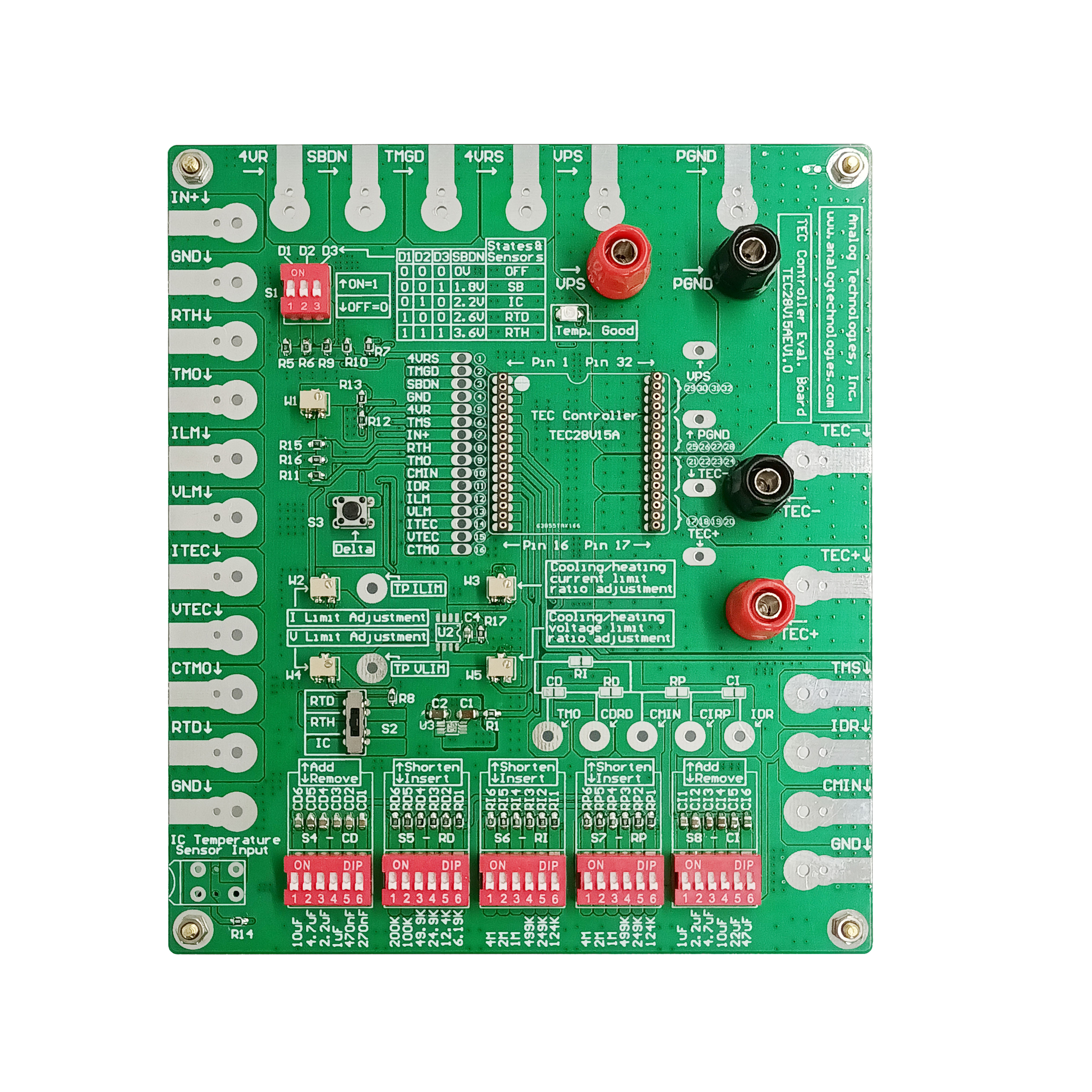 High Voltage High Current TEC Controllers Evaluation Board - TEC28V15A Series