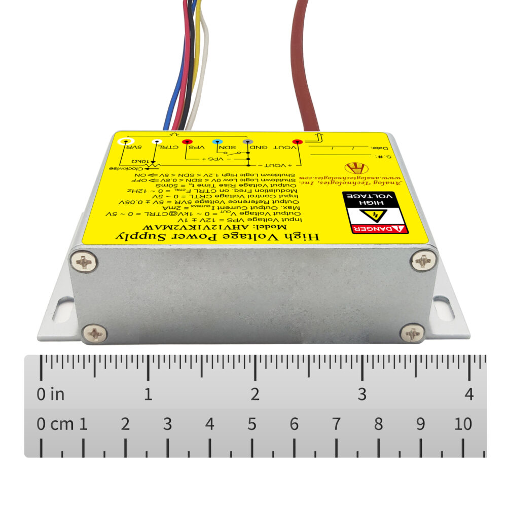 AHV12V1KV2MAW 1kV 2mA DC DC HV Power Supply (12V Input)