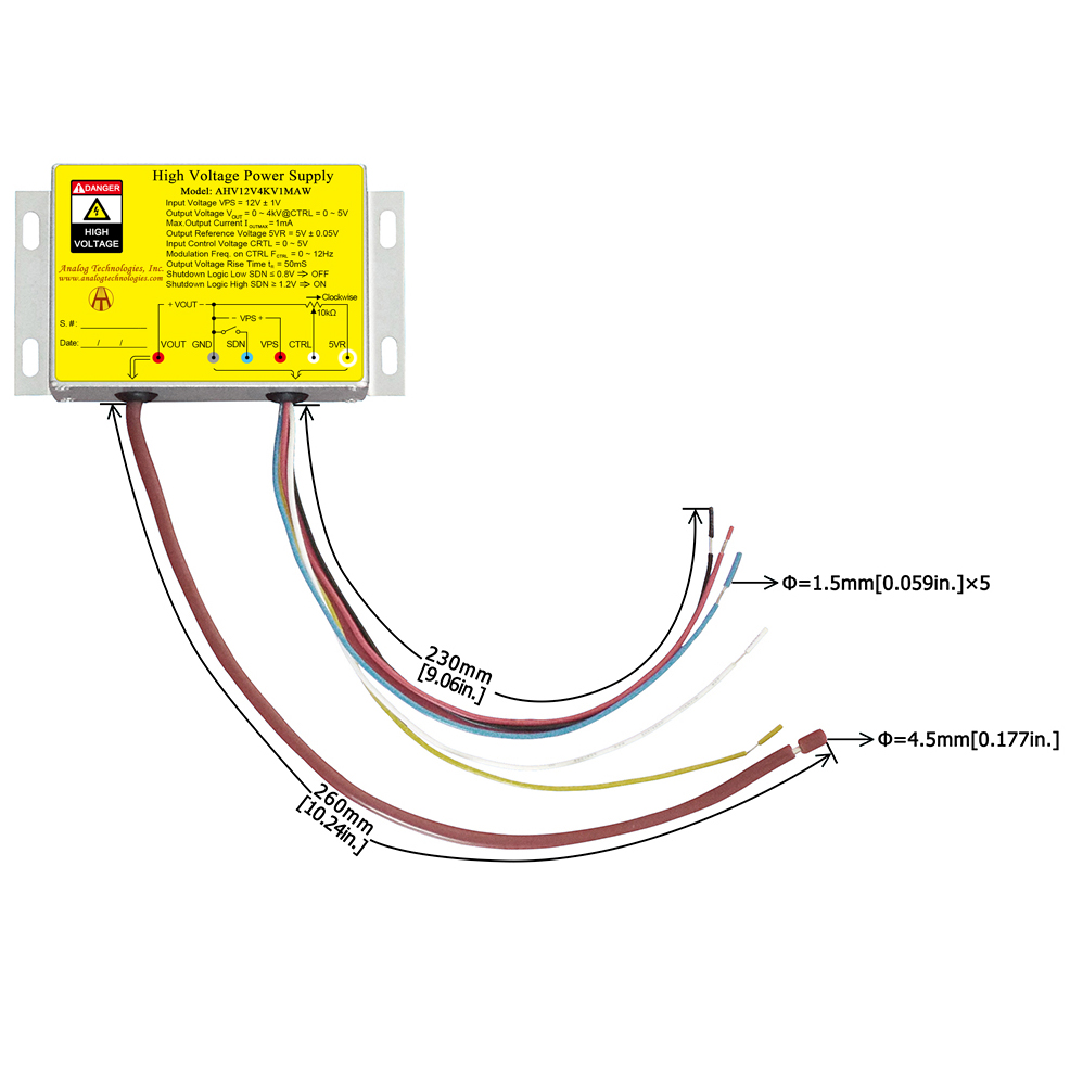 AHV12V4KV2R5MAW_4 AHV12V4KV2R5MAW 4kV 2.5mA DC DC HV Power Supply (12V Input)