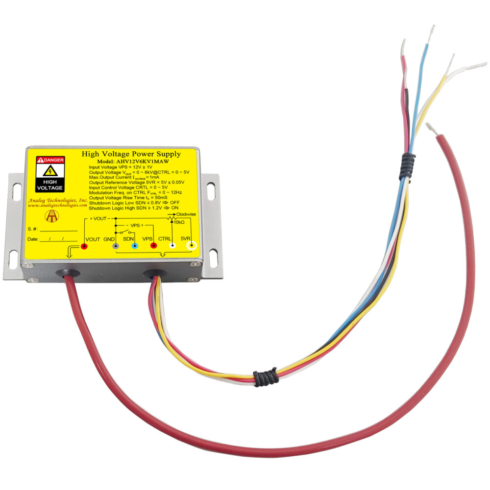 AHV12V6KV1MAW 6kV 1mA DC DC HV Power Supply (12V Input)