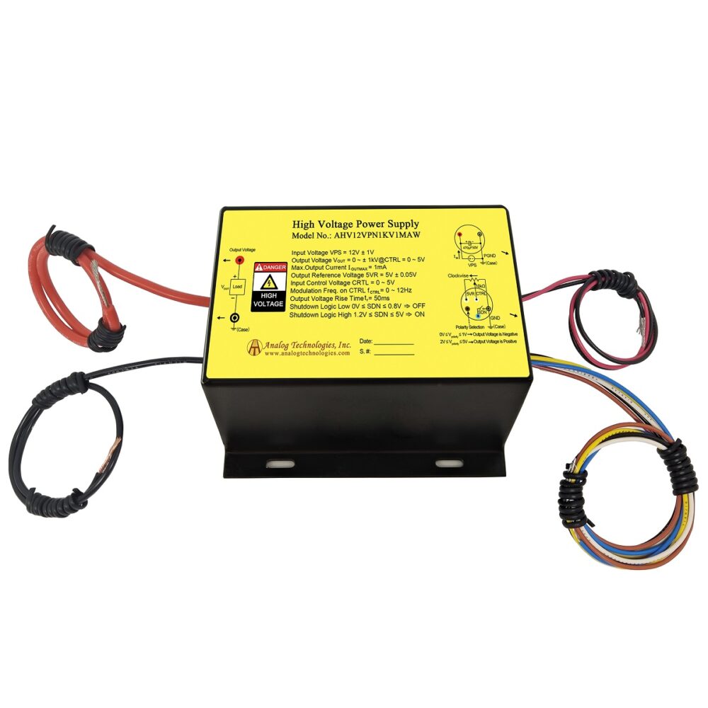 AHV12VPN1KV1MAW 1kV/&minus;1kV 1mA DC DC HV Power Supply (12V Input)