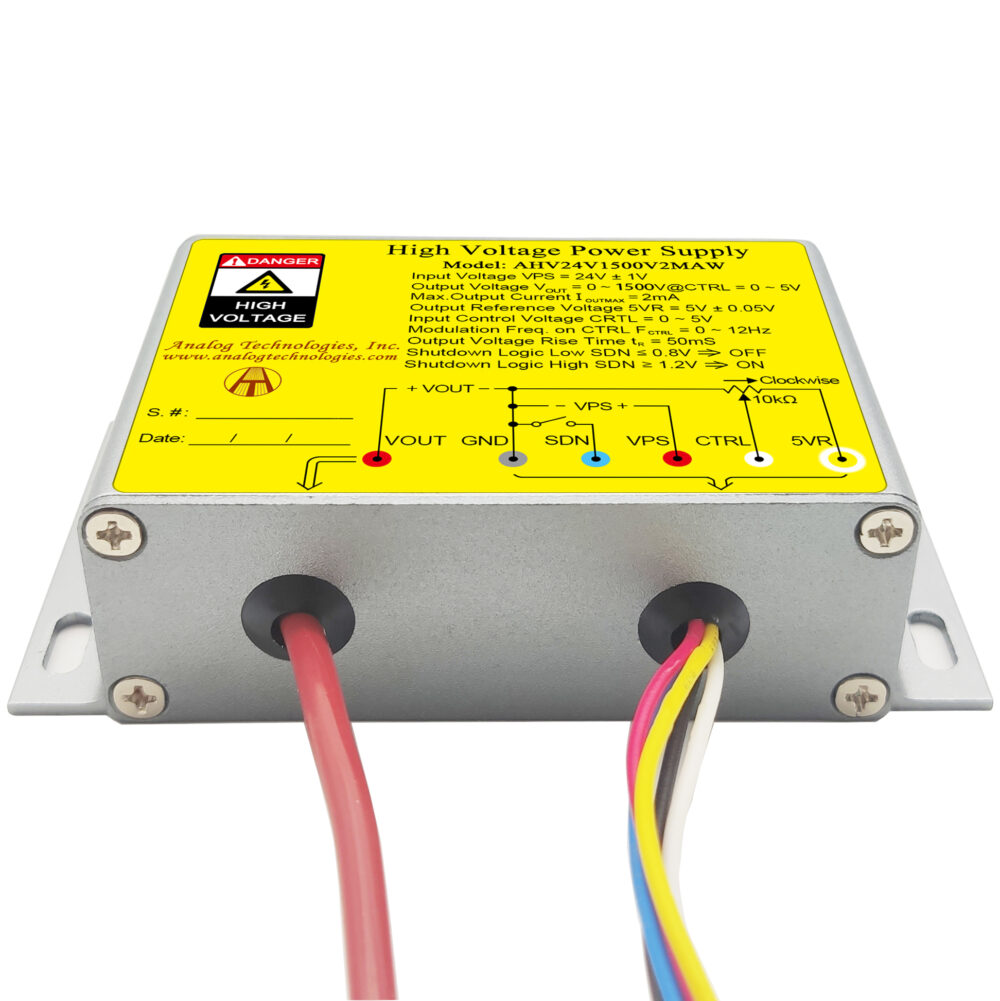 AHV24V1500V2MAW 1500V 2mA DC DC HV Power Supply (24V Input)
