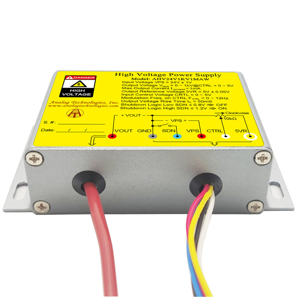 AHV24V1KV1MAW 1kV 1mA DC DC HV Power Supply (24V Input)