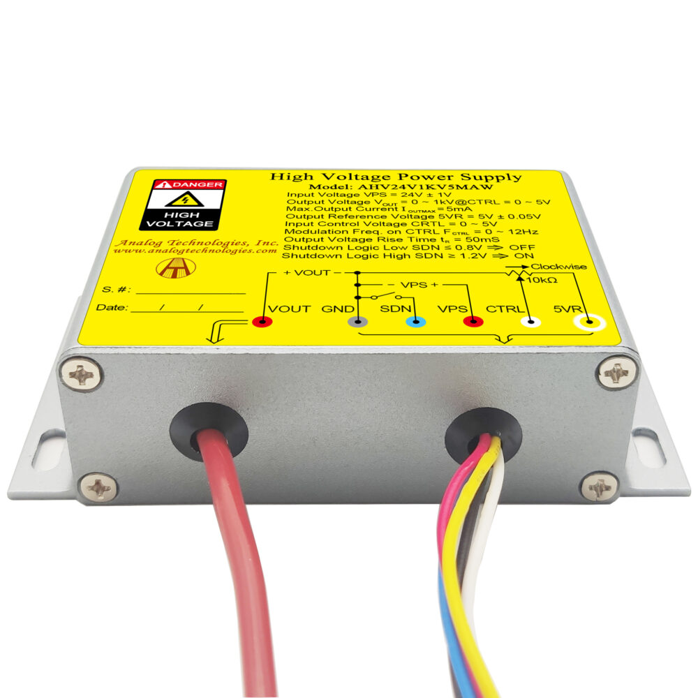 AHV24V1KV5MAW 1kV 5mA DC DC HV Power Supply (24V Input)