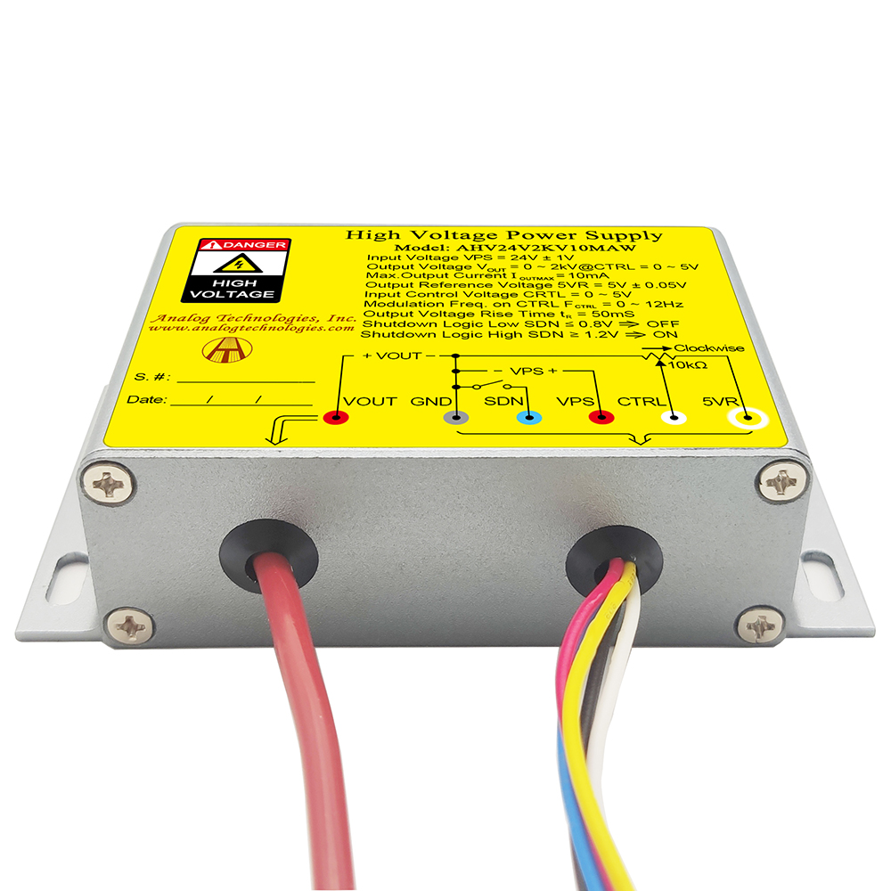 AHV24V2KV10MAW 2kV 10mA DC DC HV Power Supply (24V Input)