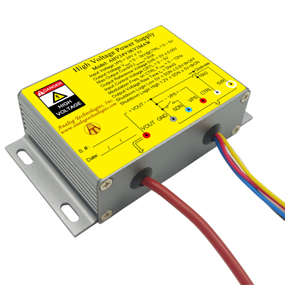 AHV24V3KV2MAW 3kV 2mA DC DC HV Power Supply (24V Input)