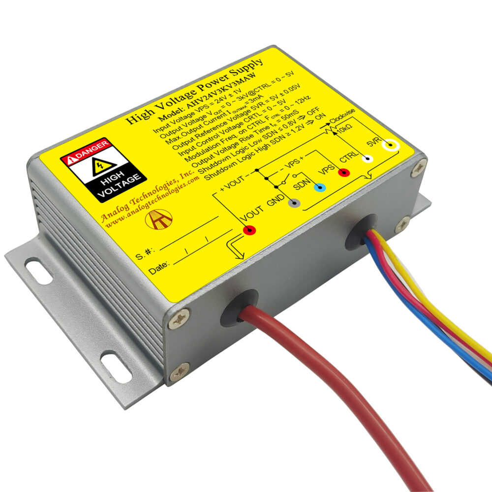 AHV24V3KV3MAW 3kV 3mA DC DC HV Power Supply (24V Input)
