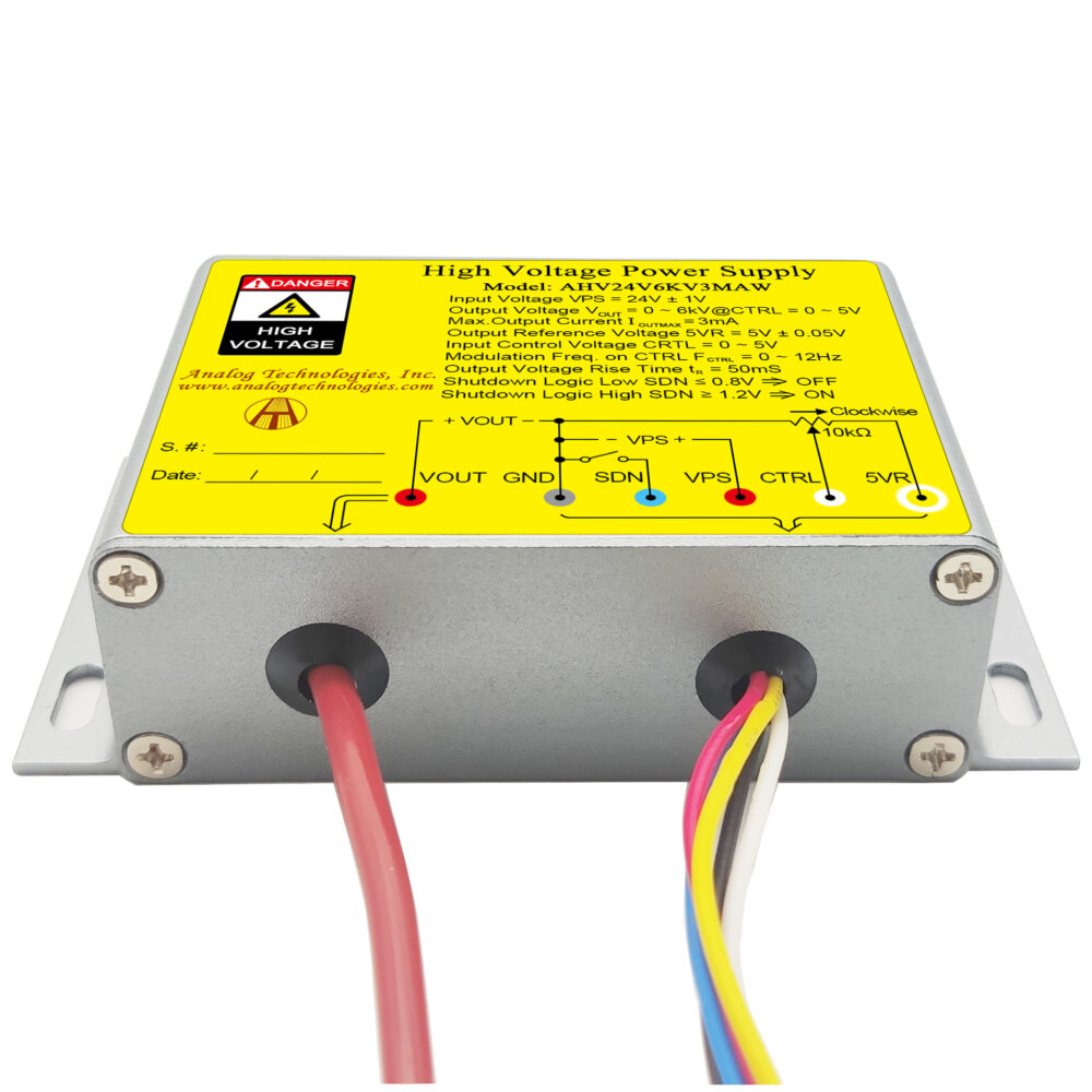 AHV24V6KV3MAW 6kV 3mA DC DC HV Power Supply (24V Input)