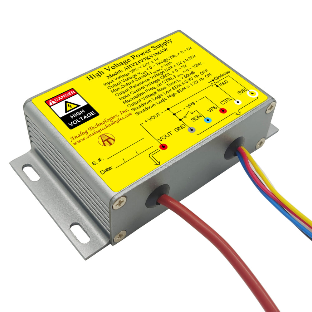 AHV24V7KV1MAW 7kV 1mA DC DC HV Power Supply (24V Input)