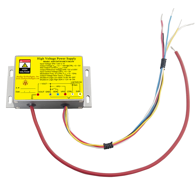 AHV24VN10KV1MAW &minus;10kV 1mA DC DC HV Power Supply (24V Input)