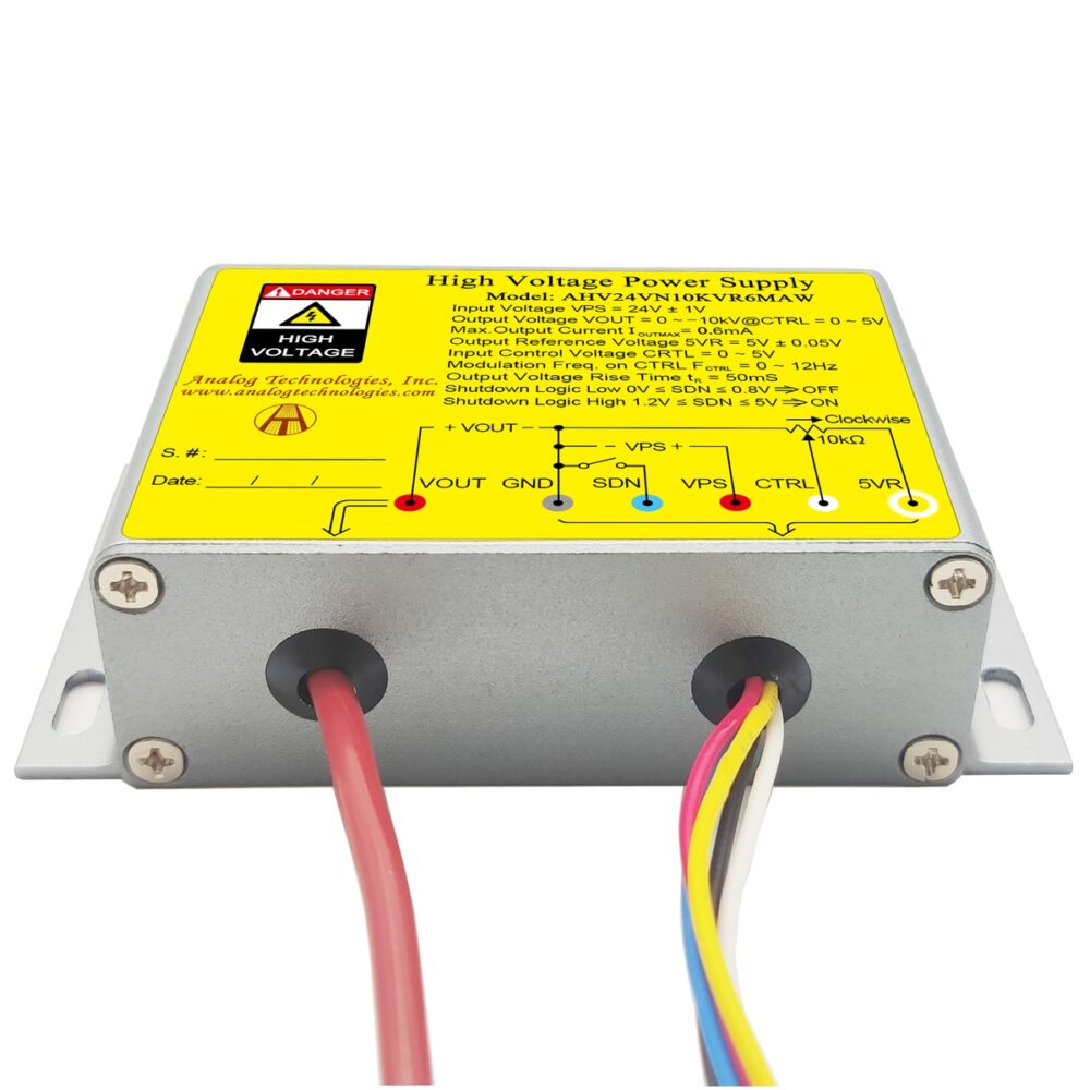 AHV24VN10KVR6MAW &minus;10kV 0.6mA DC DC HV Power Supply (24V Input)