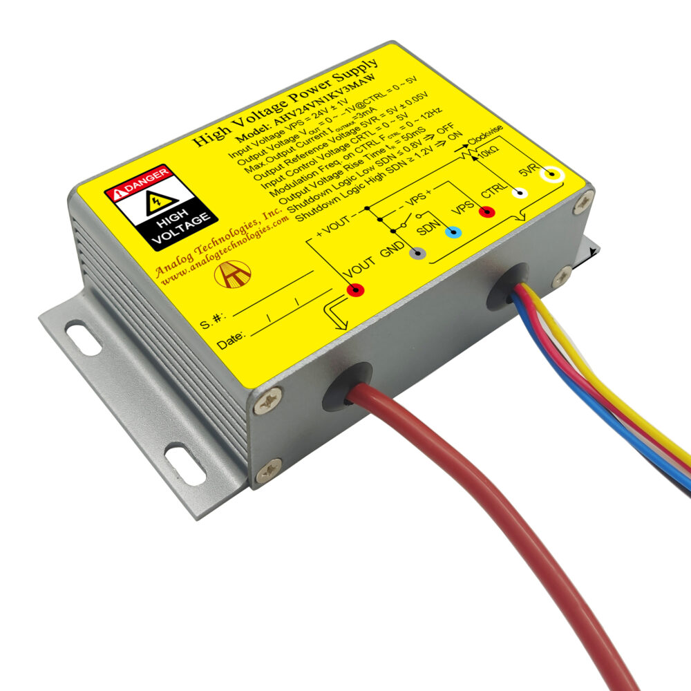 AHV24VN1KV3MAW &minus;1kV 3mA DC DC HV Power Supply (24V Input)