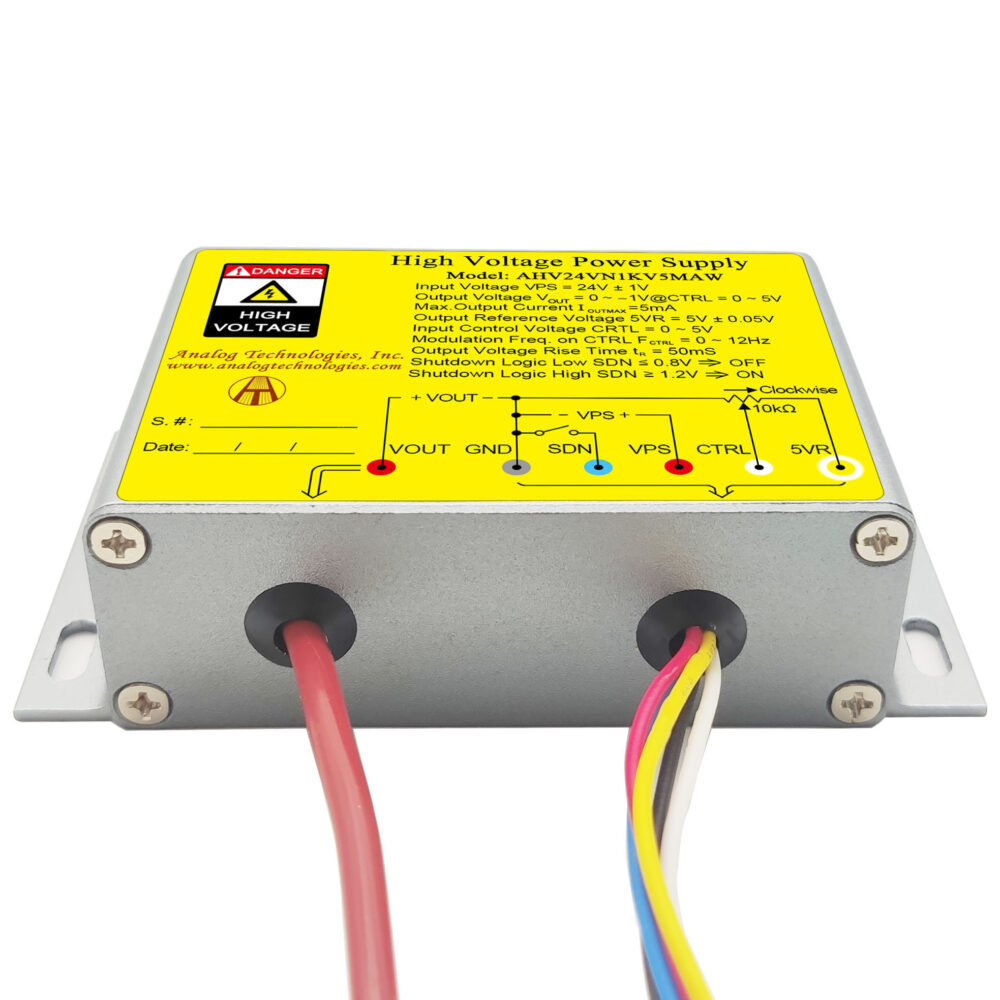 AHV24VN1KV5MAW &minus;1kV 5mA DC DC HV Power Supply (24V Input)