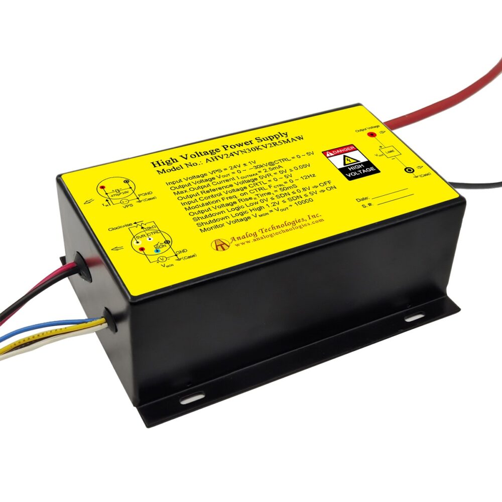 AHV24VN30KV2R5MAW AHV24VN30KV2R5MAW −30kV 2.5mA DC DC HV Power Supply (24V Input)