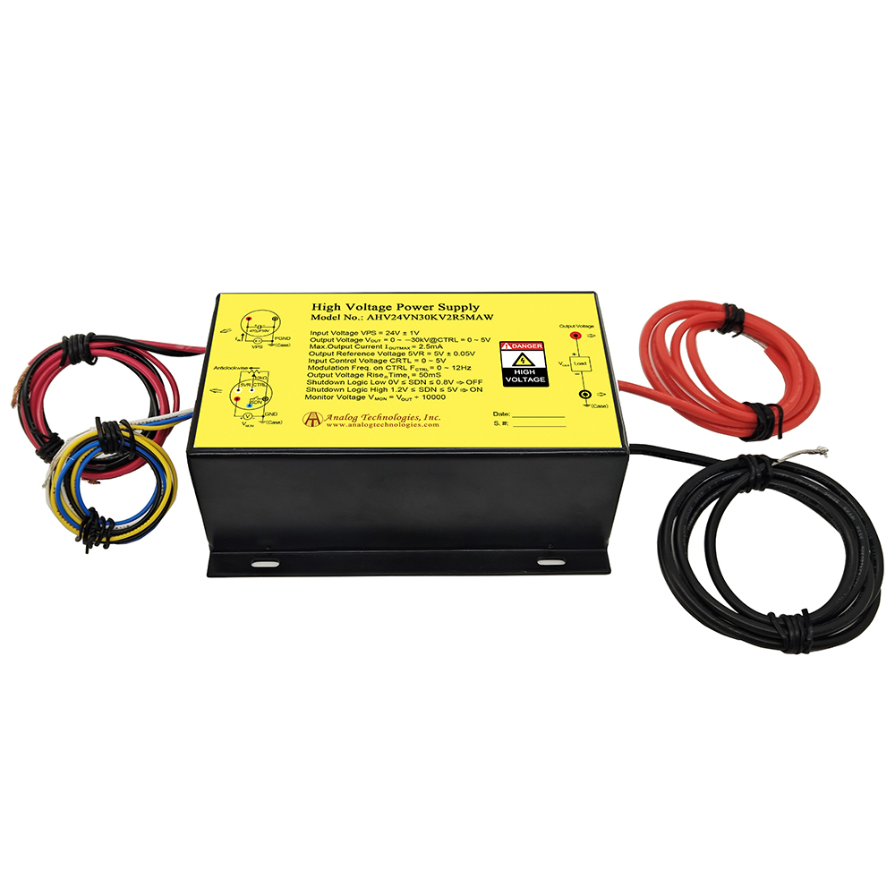 AHV24VN30KV2R5MAW &minus;30kV 2.5mA DC DC HV Power Supply (24V Input)