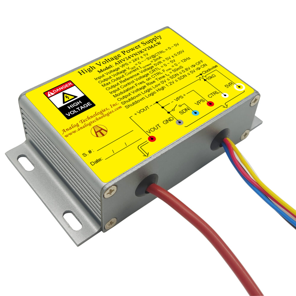 AHV24VN3KV2MAW &minus;3kV 2mA DC DC HV Power Supply (24V Input)