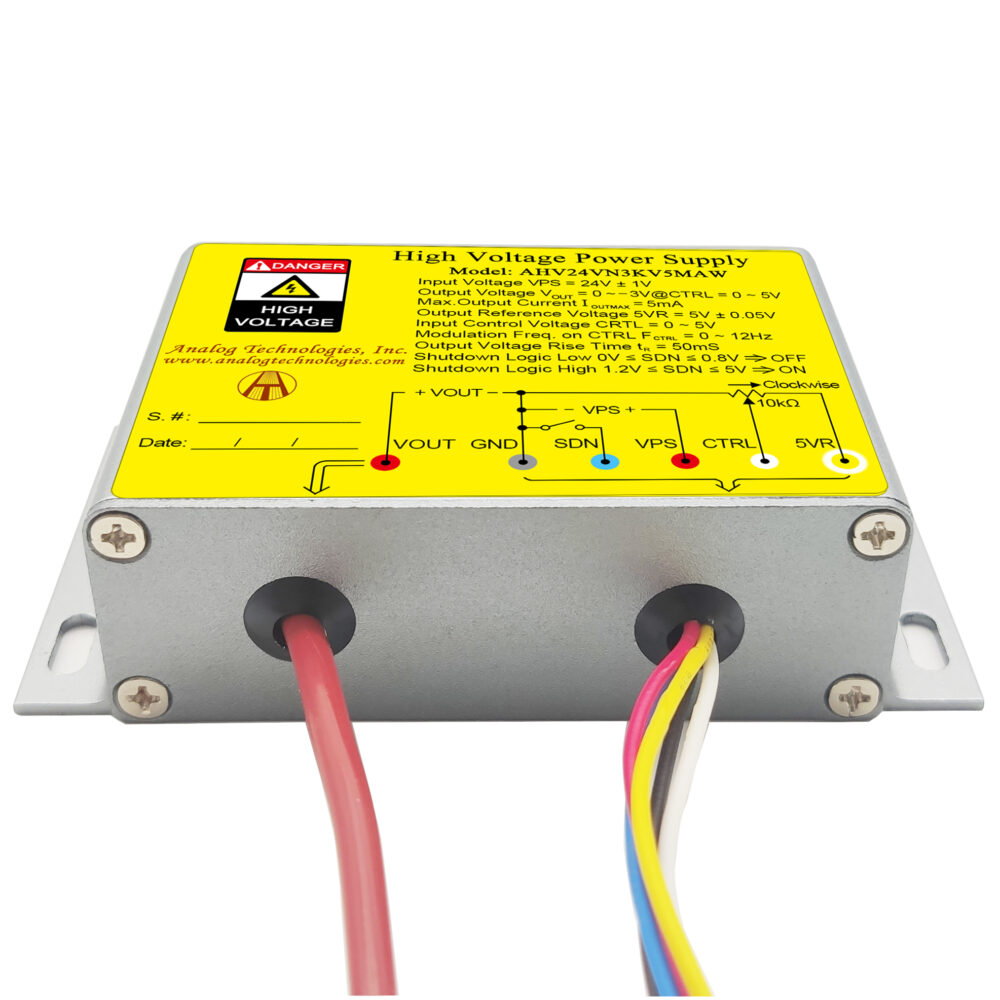 AHV24VN3KV3MAW &minus;3kV 3mA DC DC HV Power Supply (24V Input)