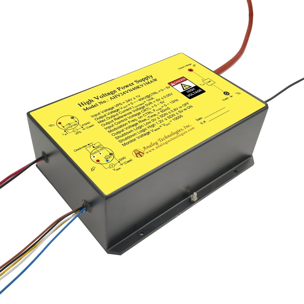 AHV24VN40KV1MAW &minus;40kV 1mA DC DC HV Power Supply (24V Input)