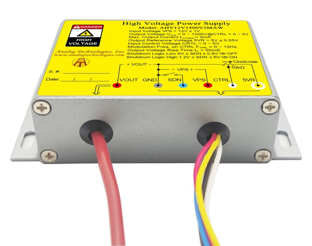 AHV12V1500V2MAW 1500V 2mA DC DC HV Power Supply (12V Input)