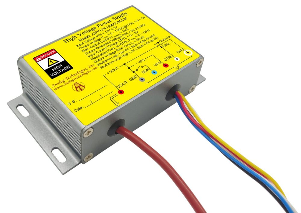AHV12V1500V2MAW 1500V 2mA DC DC HV Power Supply (12V Input)