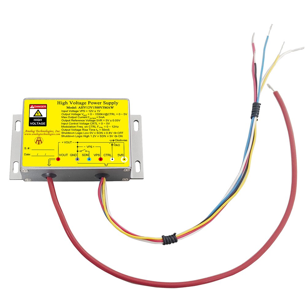 AHV12V1500V3MAW 1500V 3mA DC DC HV Power Supply (12V Input)
