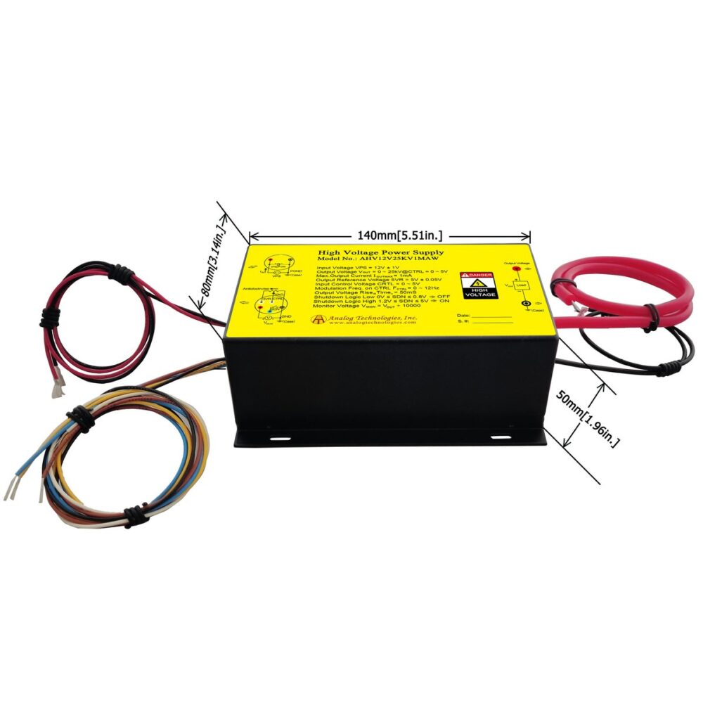 AHV12V25KV1MAW 25kV 1mA DC DC HV Power Supply (12V Input)