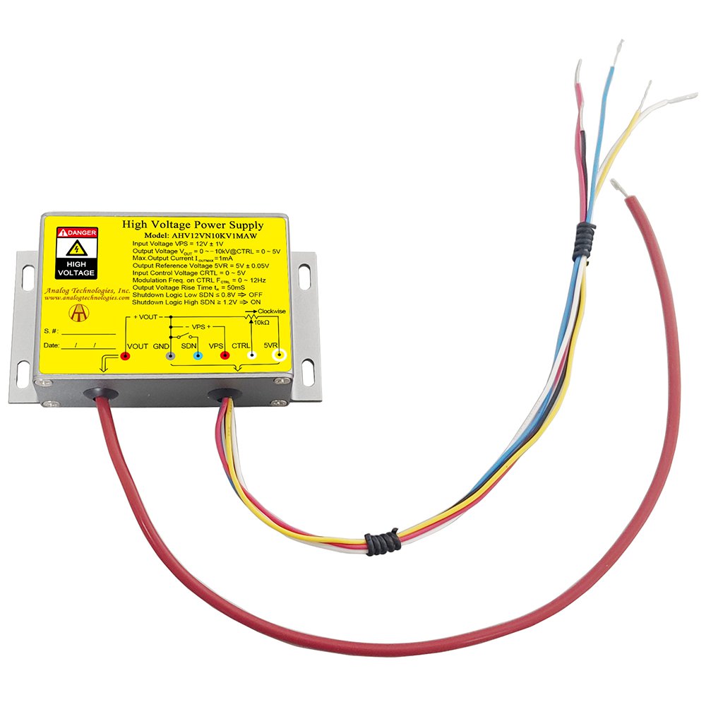 AHV12VN10KV1MAW &minus;10kV 1mA DC DC HV Power Supply (12V Input)