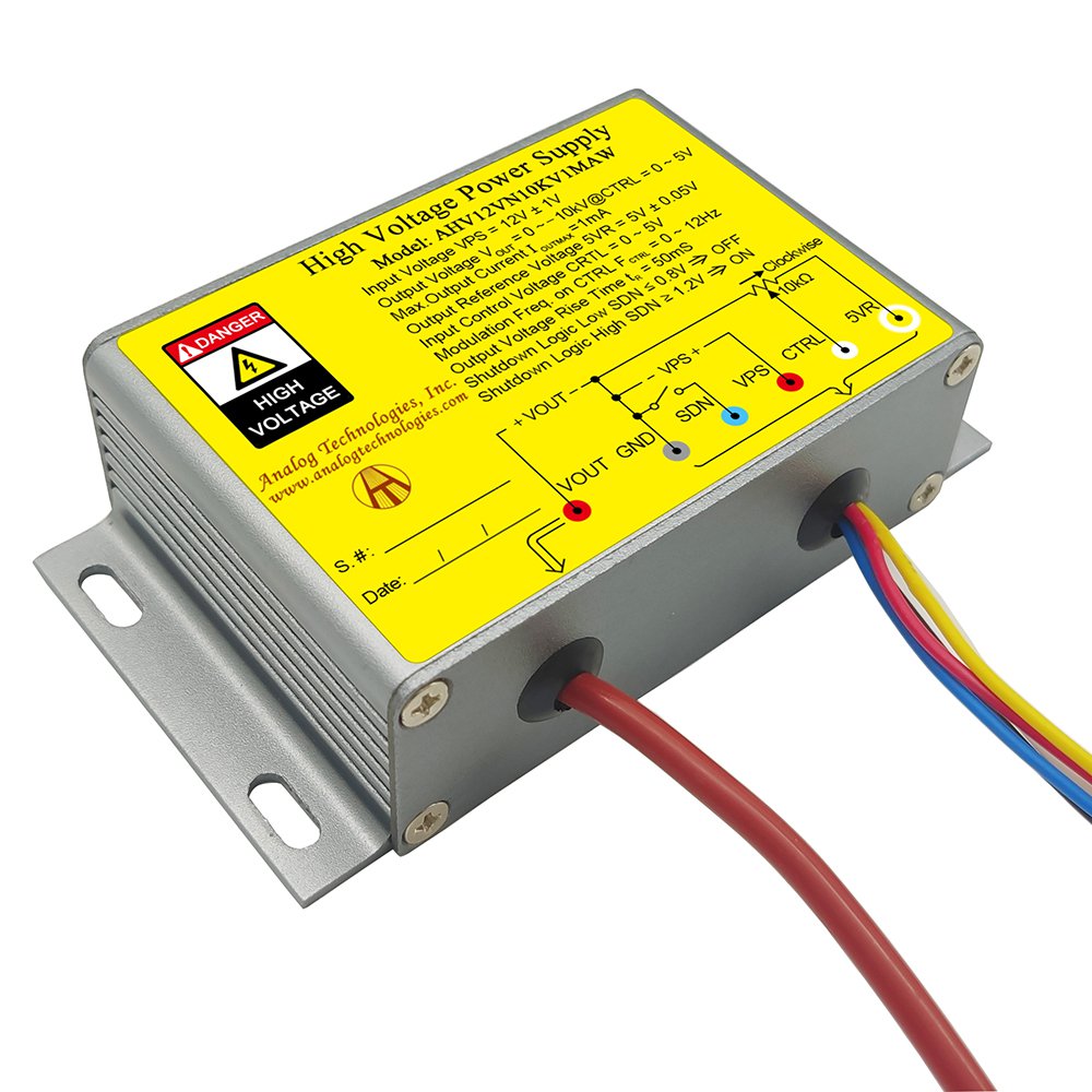 AHV12VN10KV1MAW &minus;10kV 1mA DC DC HV Power Supply (12V Input)