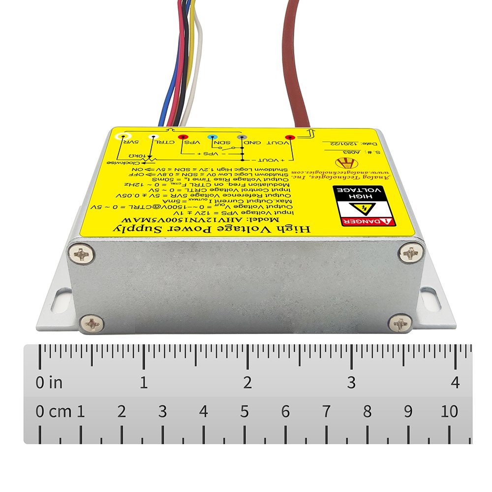 AHV12VN1500V5MAW &minus;1500V 5mA DC DC HV Power Supply (12V Input)