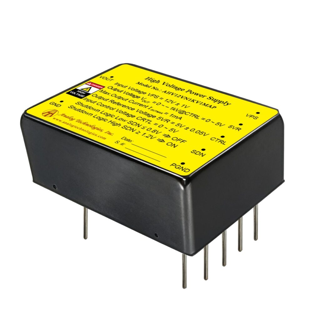 AHV12VN1KV1MAP &minus;1kV 1mA DC DC HV Power Supply (11V ~ 13V Input)