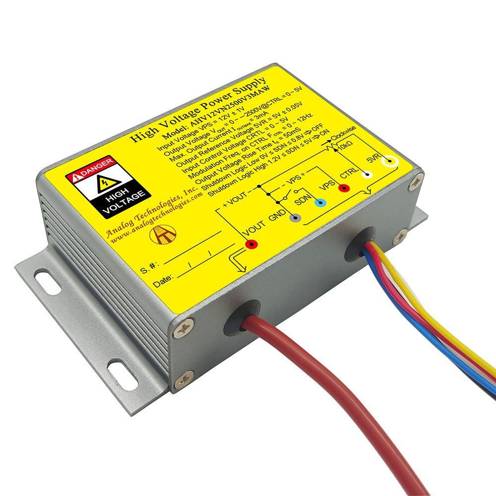 AHV12VN2500V3MAW &minus;2500V 3mA DC DC HV Power Supply (12V Input)