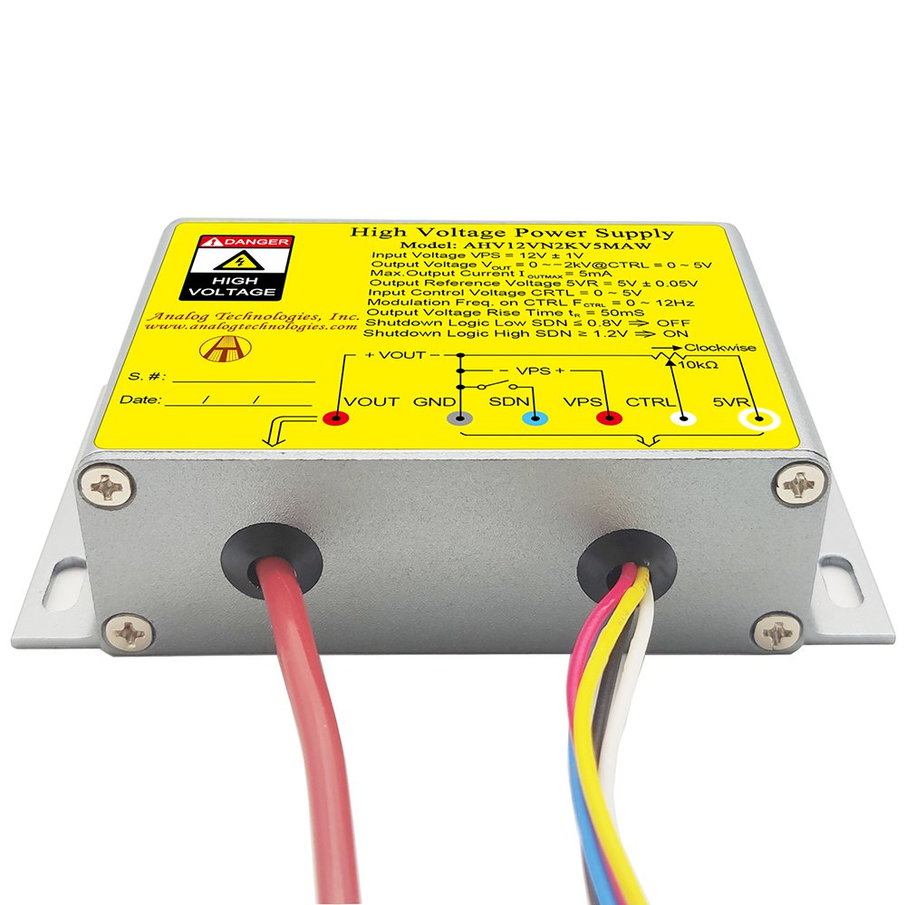 AHV12VN2KV10MAW &minus;2kV 10mA DC DC HV Power Supply (12V Input)