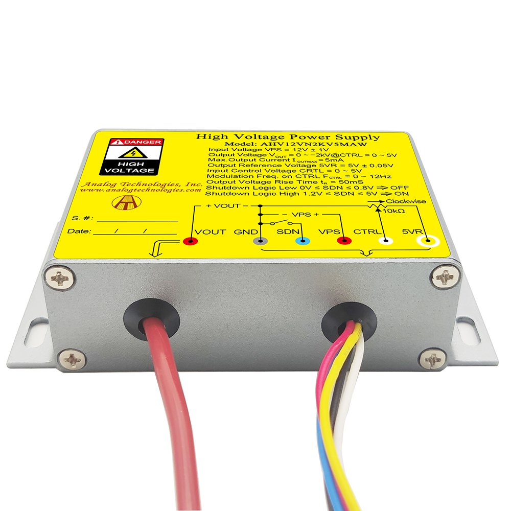 AHV12VN2KV5MAW &minus;2kV 5mA DC DC HV Power Supply (12V Input)