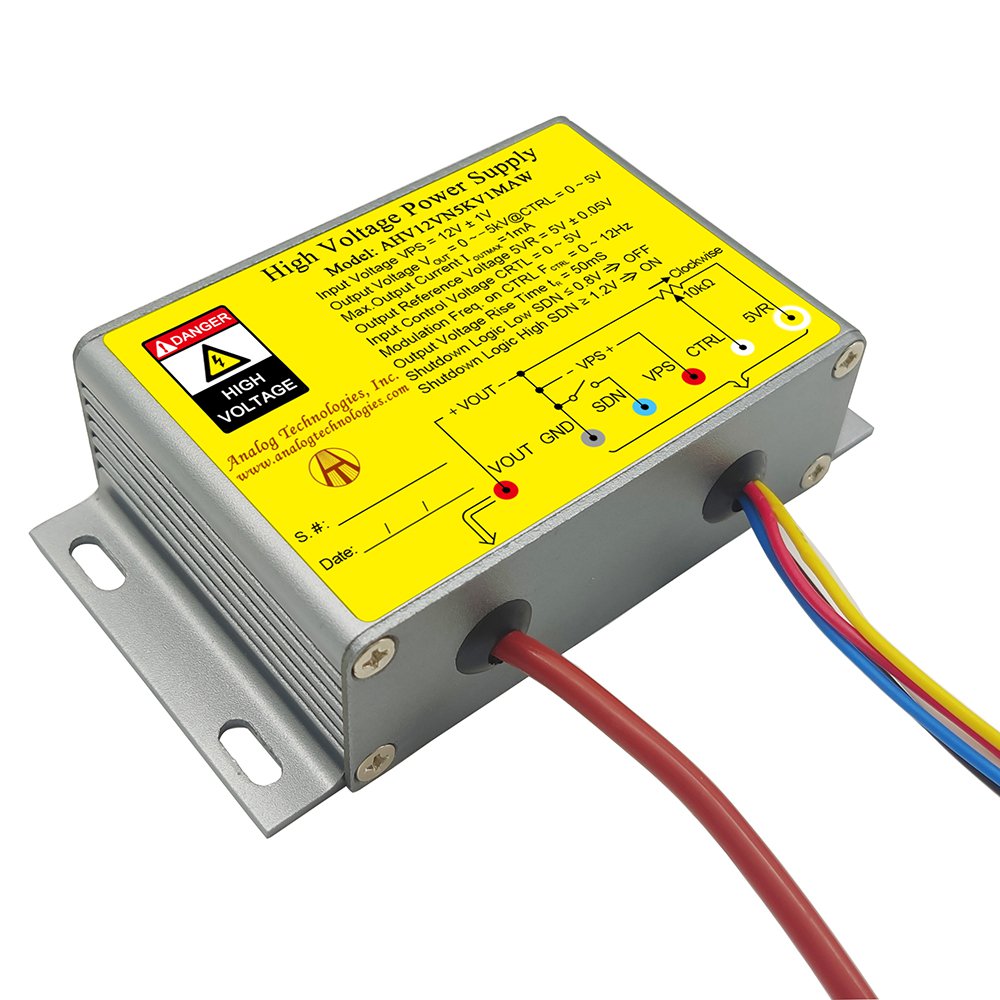 AHV12VN5KV1MAW &minus;5kV 1mA DC DC HV Power Supply (12V Input)
