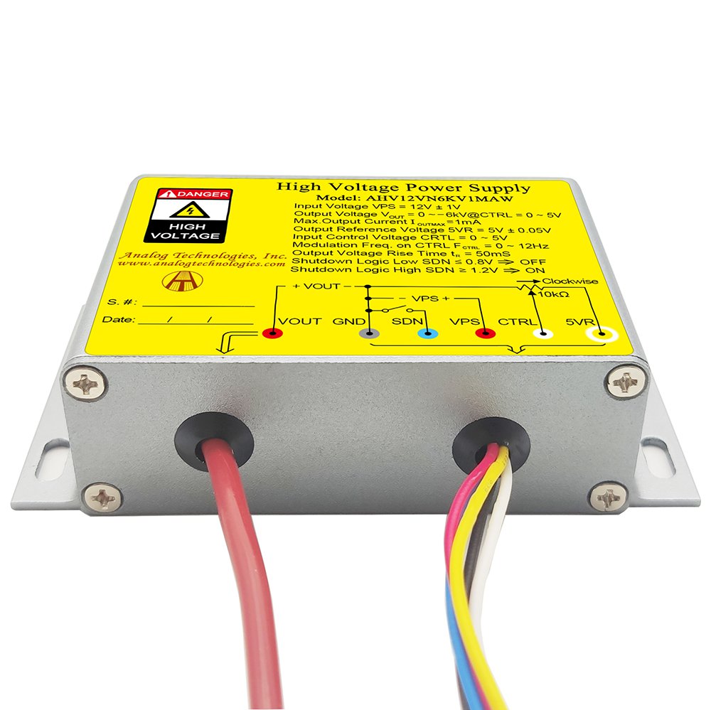 AHV12VN6KV1MAW &minus;6kV 1mA DC DC HV Power Supply (12V Input)