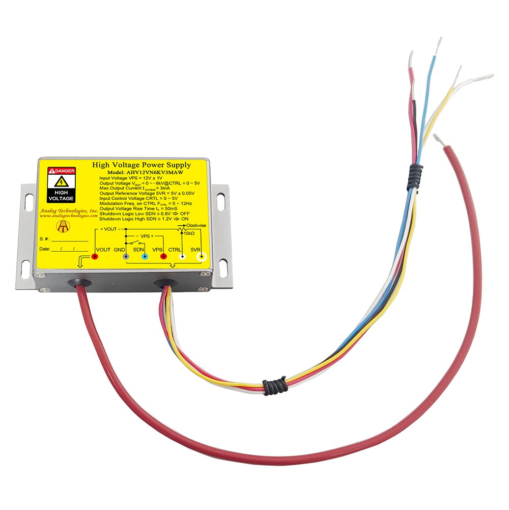 AHV12VN6KV3MAW &minus;6kV 3mA DC DC HV Power Supply (12V Input)