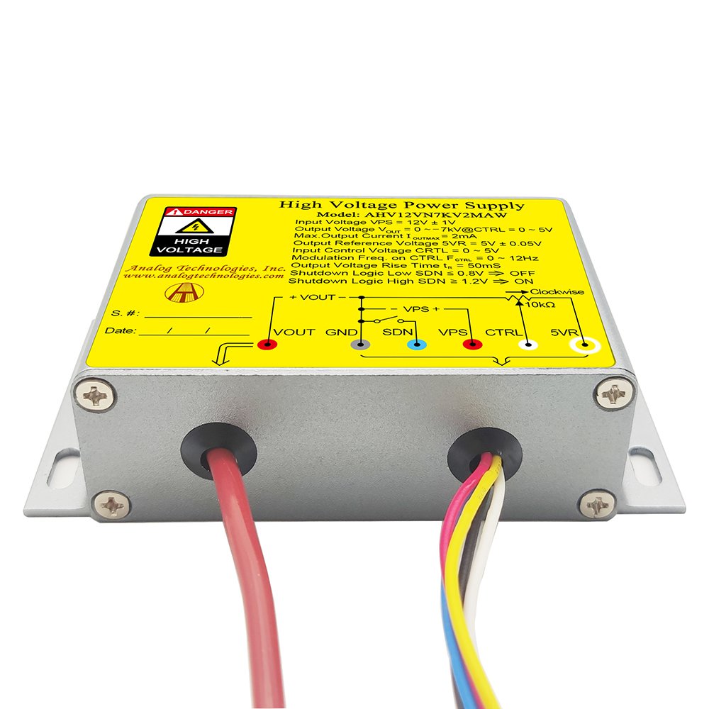 AHV12VN7KV2MAW &minus;7kV 2mA DC DC HV Power Supply (12V Input)