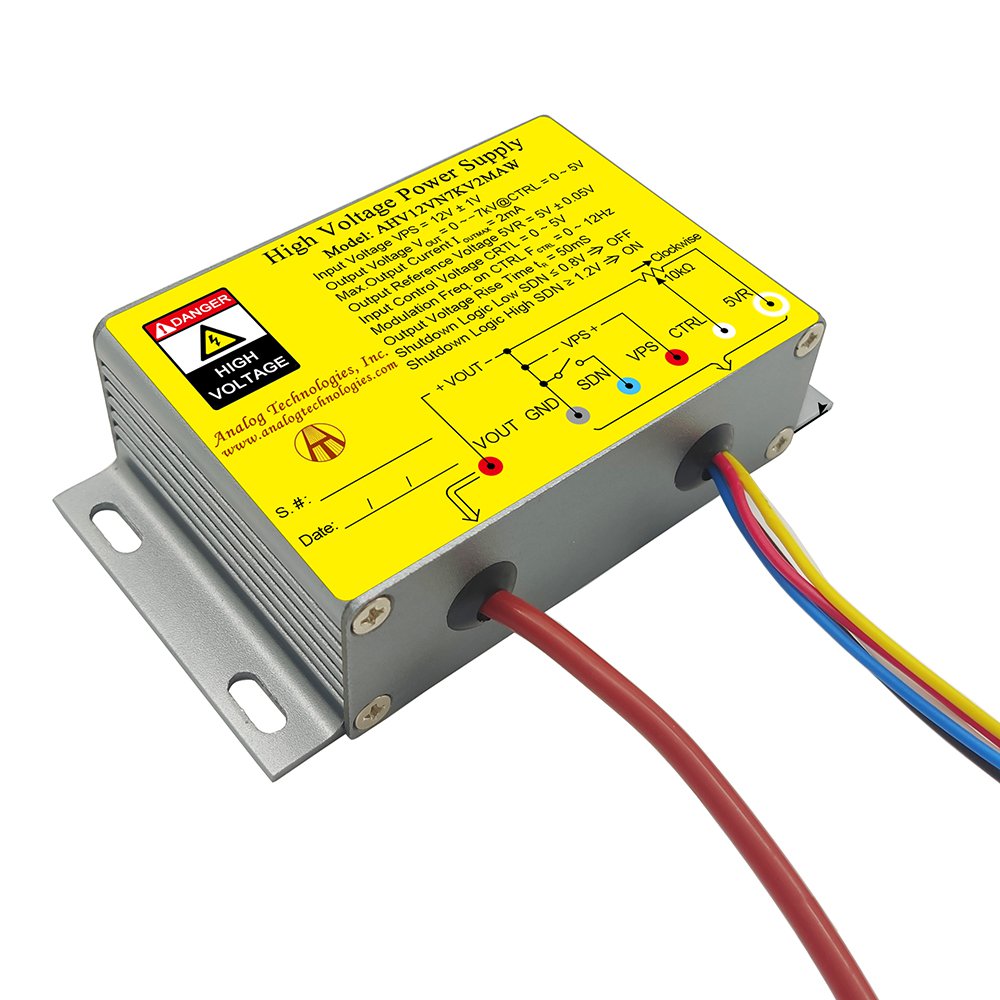 AHV12VN7KV2MAW &minus;7kV 2mA DC DC HV Power Supply (12V Input)
