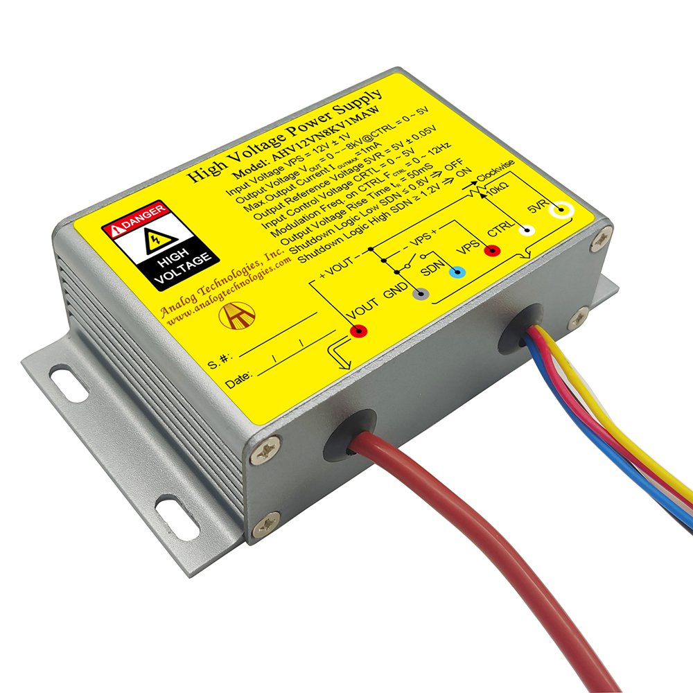 AHV12VN8KV1MAW &minus;8kV 1mA DC DC HV Power Supply (12V Input)