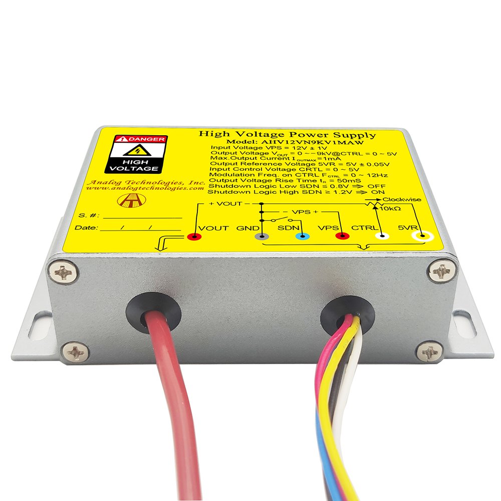 AHV12VN9KV1MAW &minus;9kV 1mA DC DC HV Power Supply (12V Input)