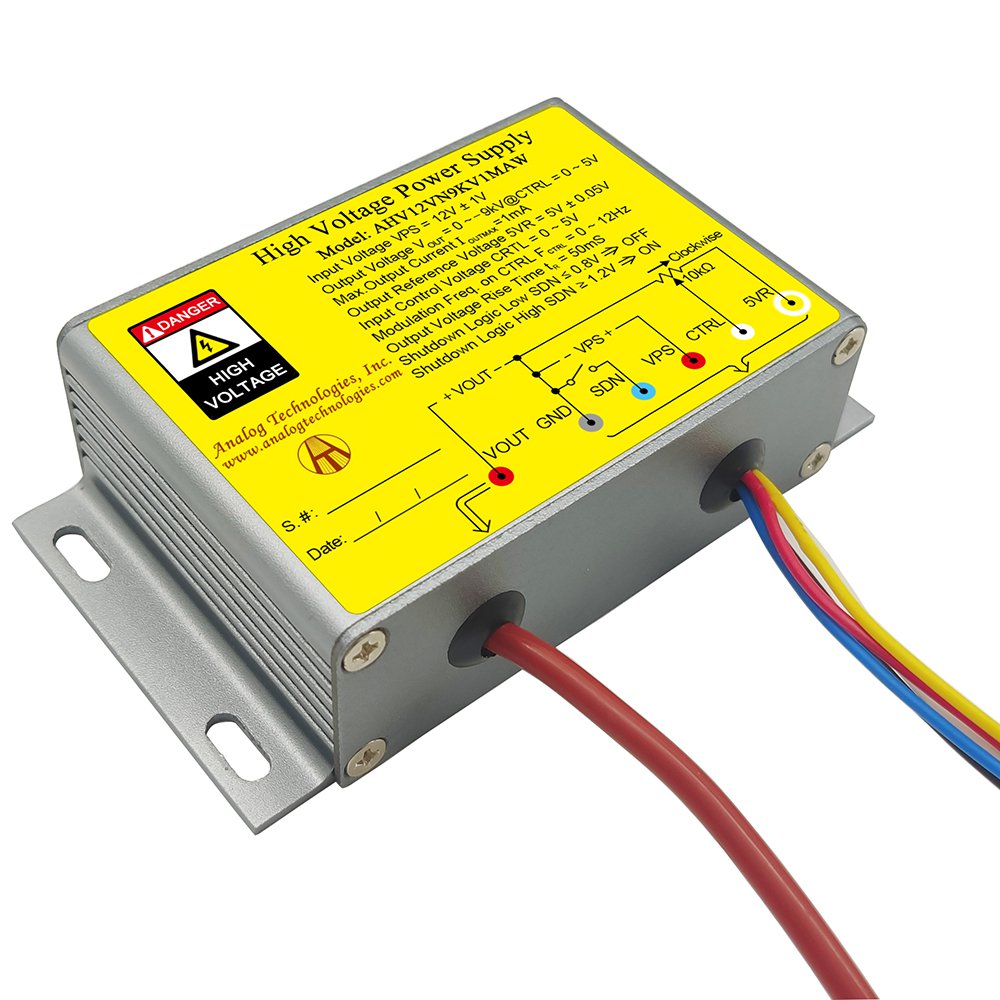 AHV12VN9KV1MAW &minus;9kV 1mA DC DC HV Power Supply (12V Input)