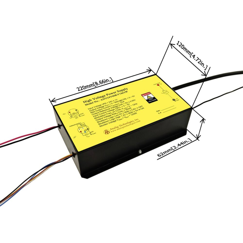 AHV24V60KV1MAW 60kV 1mA DC DC HV Power Supply (24V Input)