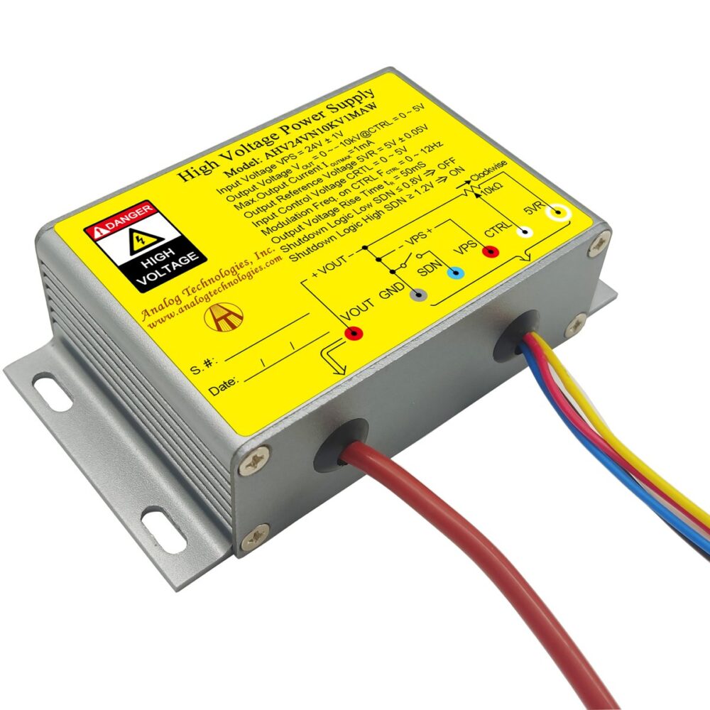 AHV24VN1KV10MAW &minus;1kV 10mA DC DC HV Power Supply (24V Input)
