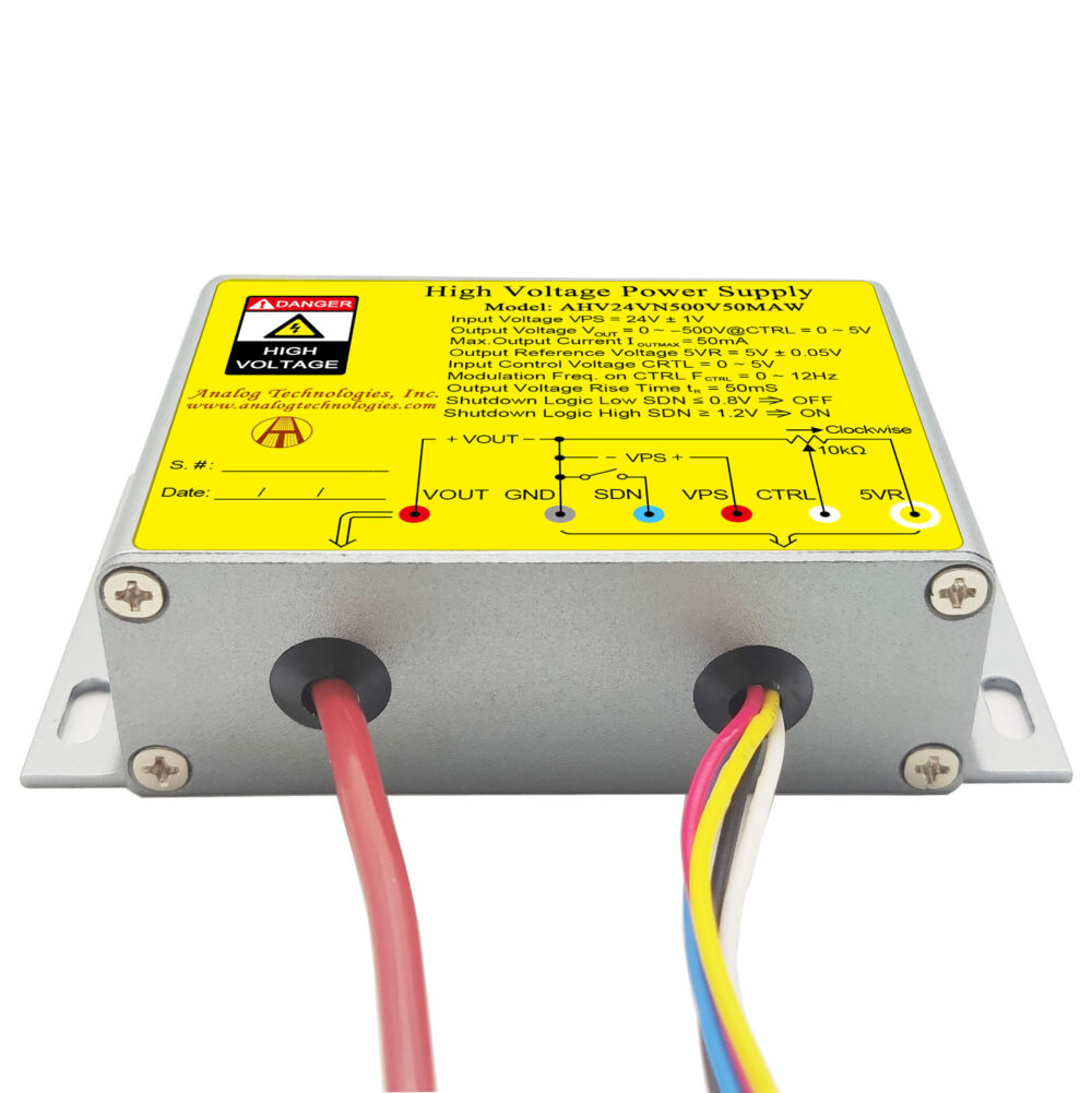 AHV24VN500V50MAW &minus;500V 50mA DC DC HV Power Supply (24V Input)