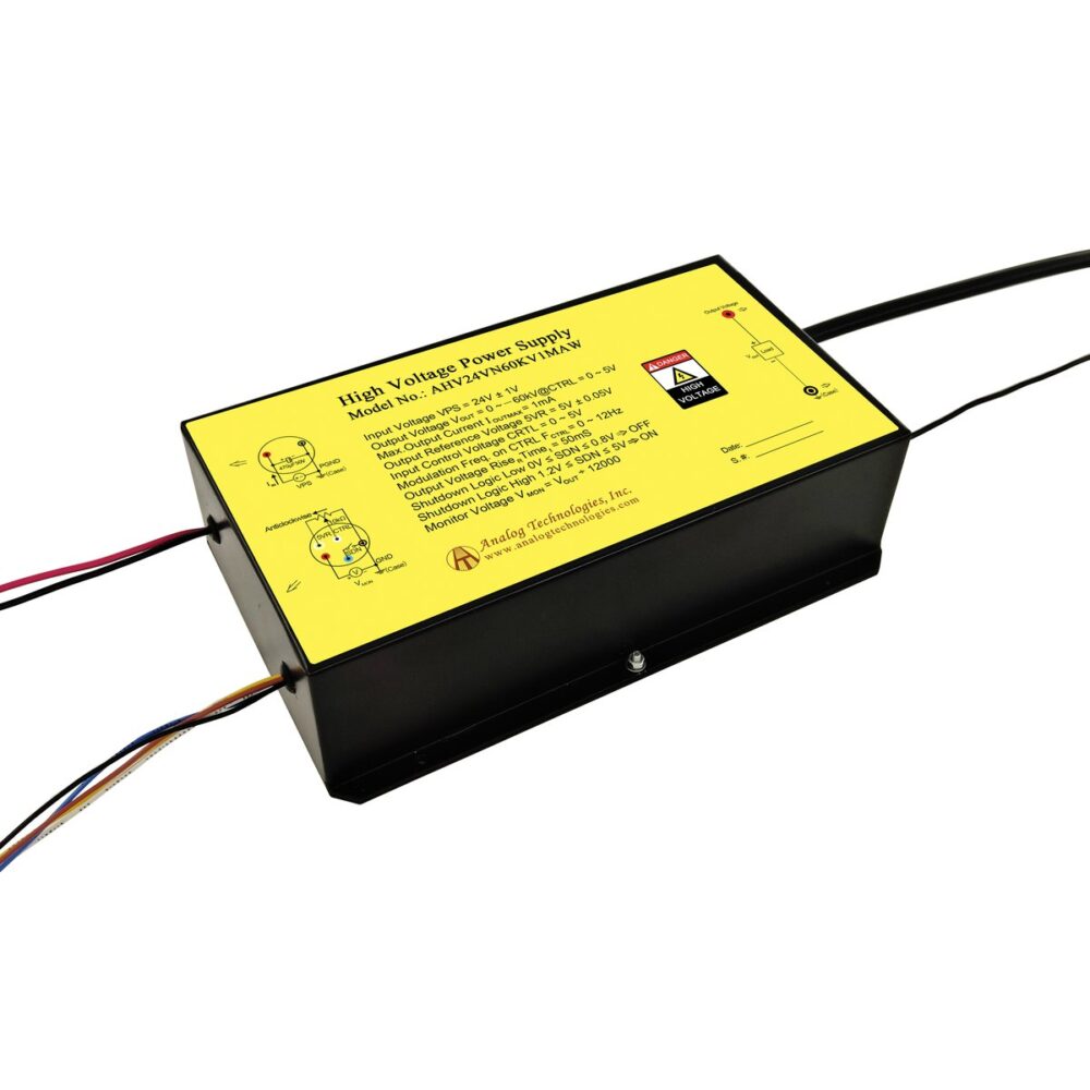 AHV24VN60KV1MAW &minus;60kV 1mA DC DC HV Power Supply (24V Input)