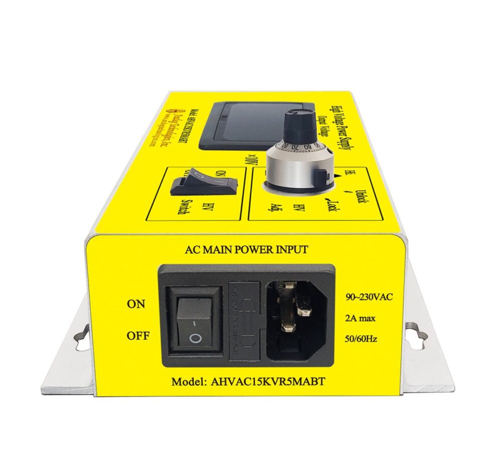 AHVAC15KVR5MABT 15kV 0.5mA AC DC HV Power Supply (90 ~ 230V Input)