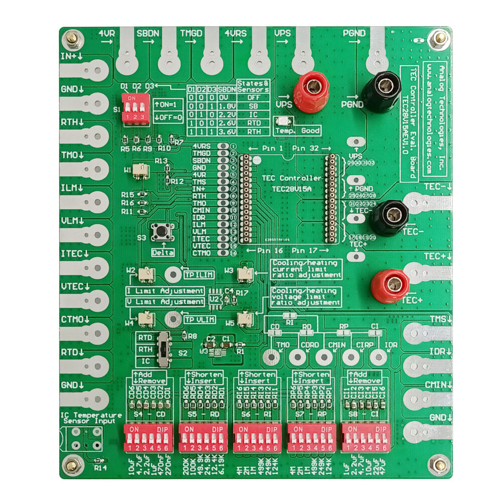 TEC28V15AEV1 Evaluation Board for TEC28V15A TEC Controller