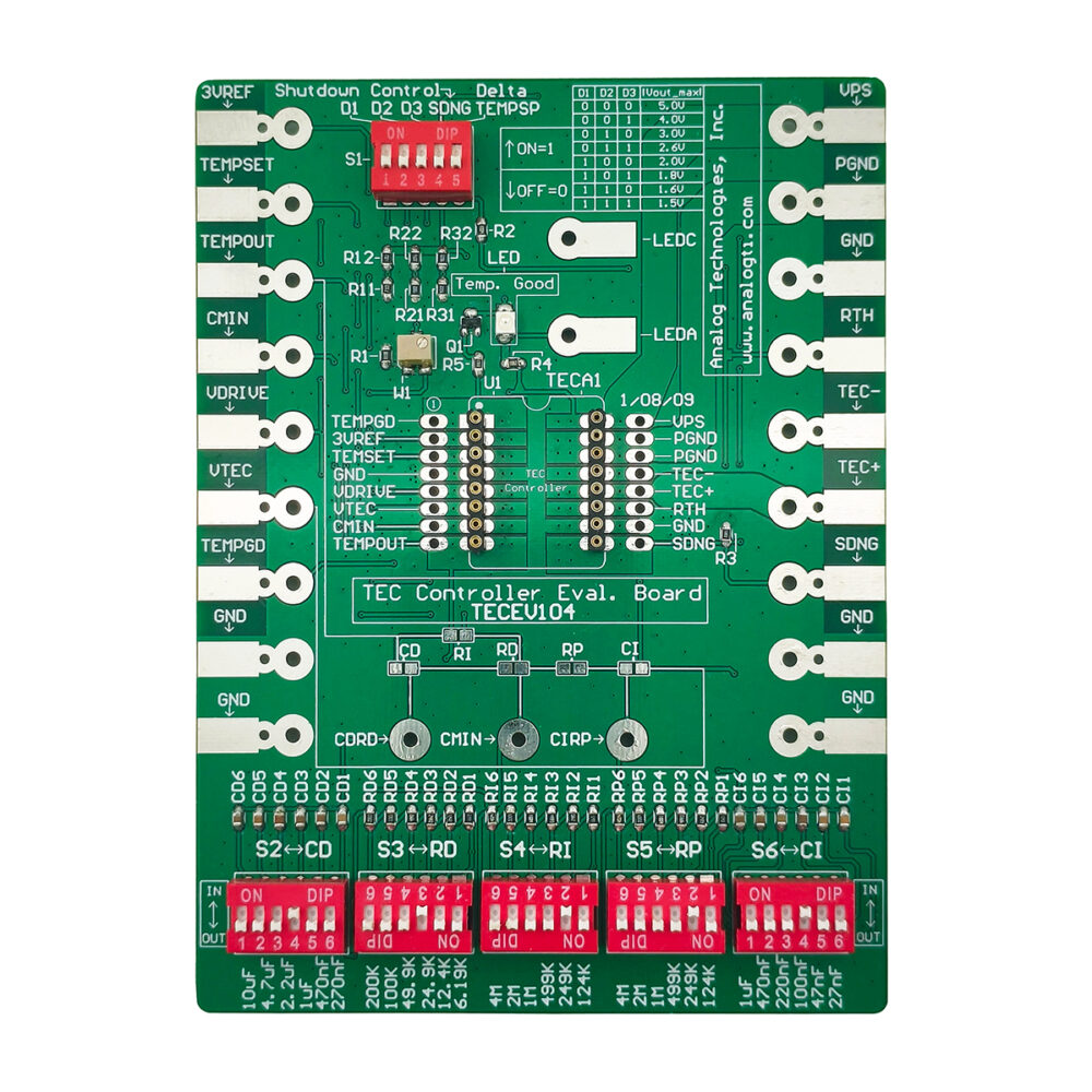 TECEV104 TEC Controller Evaluation Board for TECA1 / TEC5V DIP Modules