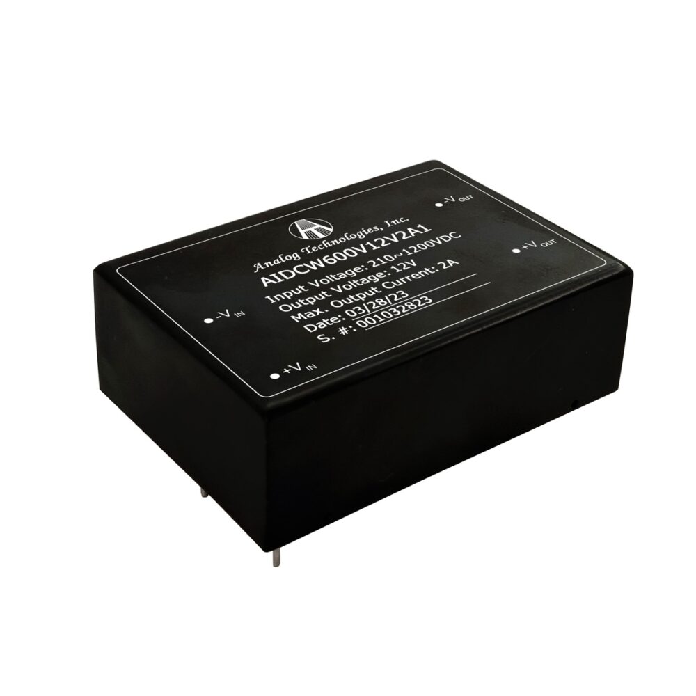 AIDCW600V12V2A1_main AIDCW600V12V2A1 12V ± 0.24V 2A 24W Isolated DC-DC Converter (600VDC Input)