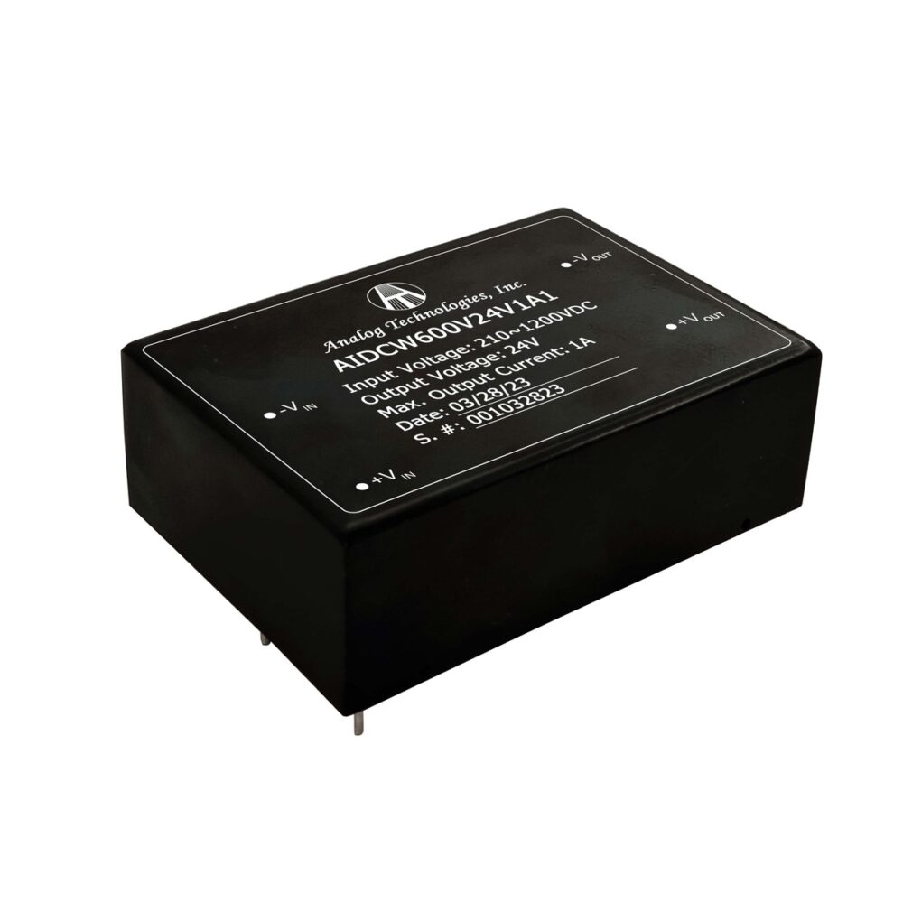 AIDCW600V24V1A1_main AIDCW600V24V1A1 24V ± 0.48V 1A 24W Isolated DC-DC Converter (600VDC Input)